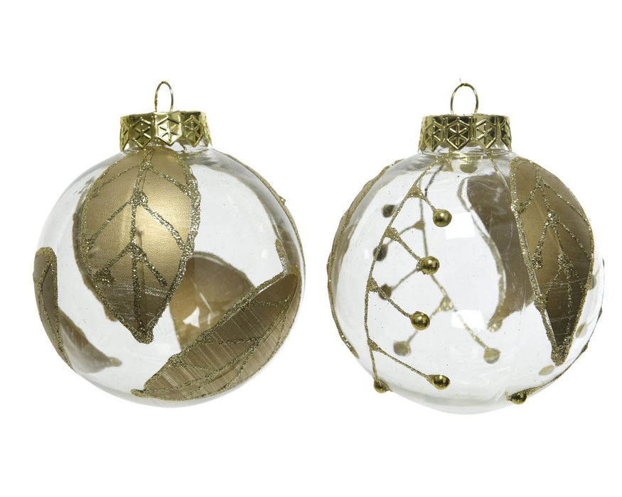feuille de plastique boule de Noël transparente/or 2ass 2 styles différents w