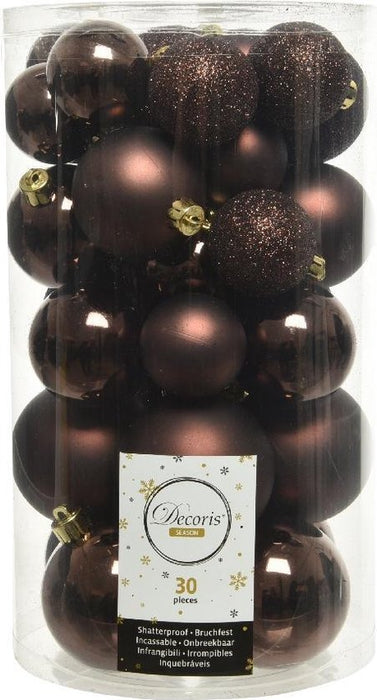 Kerstballen ku-dia6.00cm-donker bruin