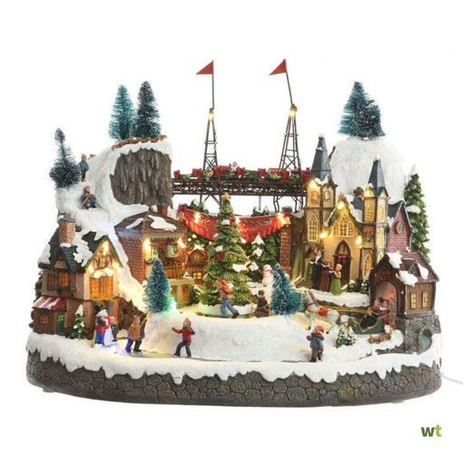 LED SCENERY POLYRESIN VILLAGE STEADY INDOOR MULTI L25.50-W39.00-H