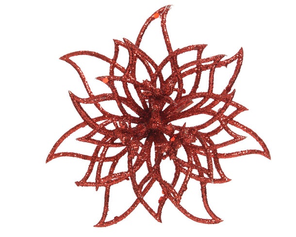 Fleur sur pince -dia14.00-H5.00cm-rouge