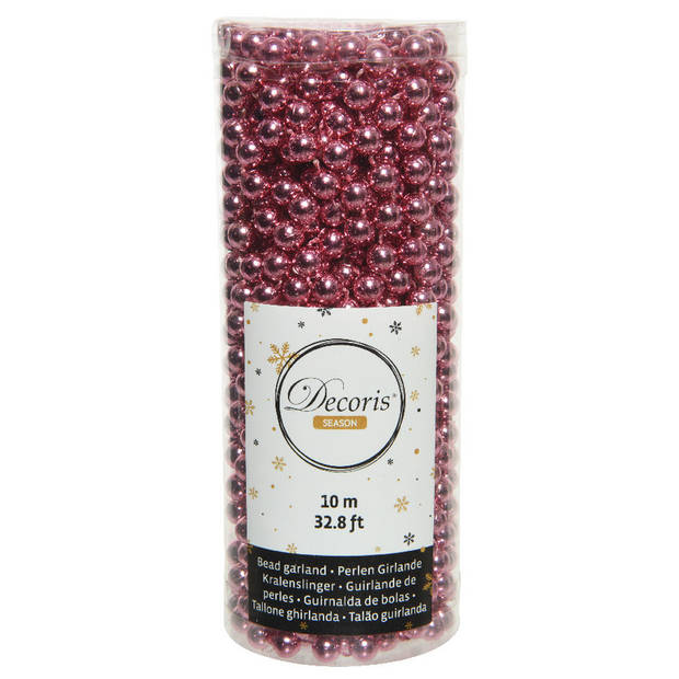 GUIRLANDE DE PERLES PLASTIQUE SH ROUGE À LÈVRES ROSE DIA0.80-L1000.00CM