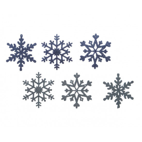 SNOWFLAKE PLYWOOD GLITTERS 6ASS ASSORTED DIA12.00-H0.30CM
