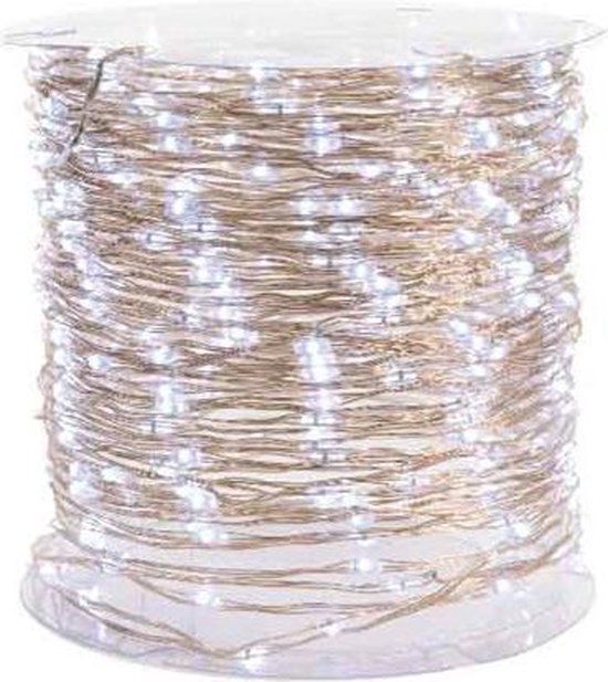 MICRO LED STRINGLIGHTS 8 FUNCTIE TWINKEL EFFECT BUITEN ZILVER/KOE