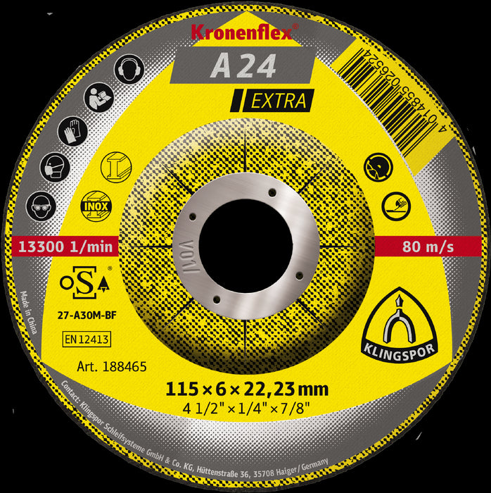 DISQUE A BROYER KRONENFLEX A24EX 115X6X22,23 (PAR PAQUET)