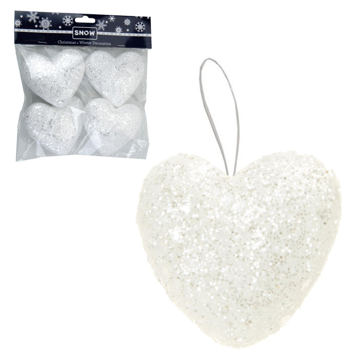 COEURS DE NEIGE 4X90MM PAILLETTES*