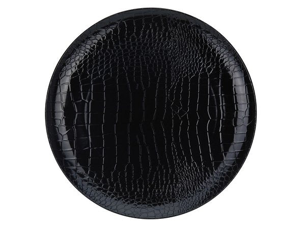 PLATEAU DESSOUS DE VERRE 33CM CROCO NOIR