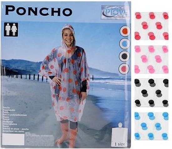 PONCHO VOOR VOLWASSENEN 4 ASS