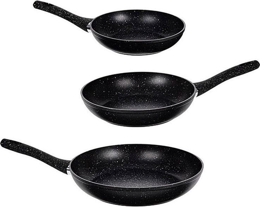 SET DE POÊLES À FRIRE 3PCS NOIR