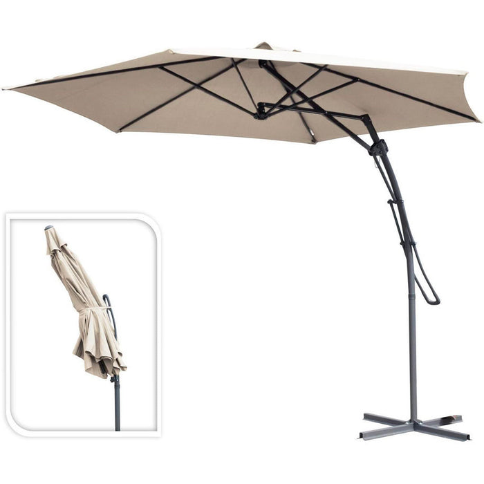 PARASOL SUSPENDU PUSH UP TAUPE