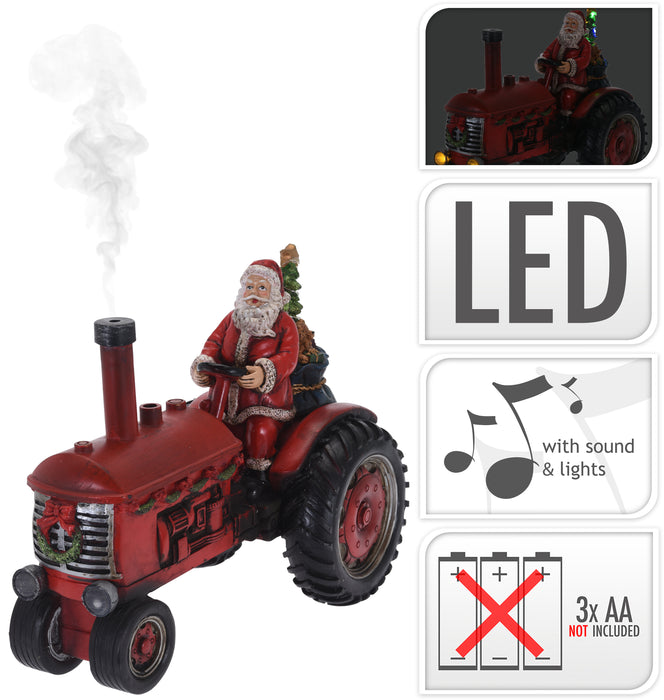 PÈRE NOËL SUR TRACTEUR 28CM