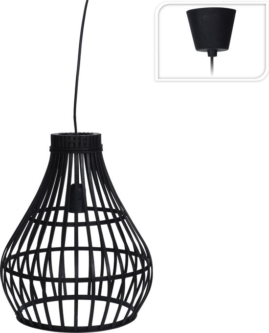 LAMPE BAMBOU 32X39CM NOIR