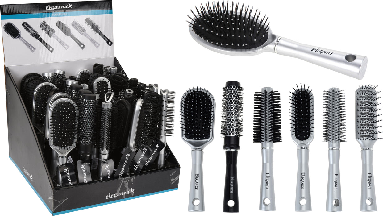 BROSSE À CHEVEUX NOIR ARGENT 6ASS