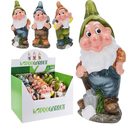 GNOME DE JARDIN 30CM 3ASS DESSIN