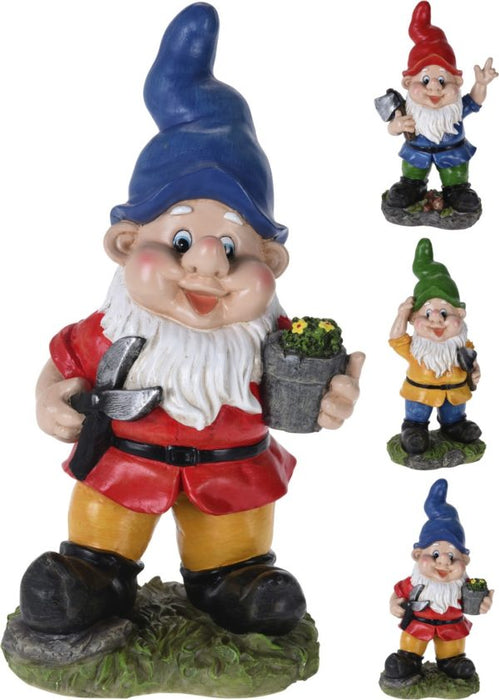 GNOME DE JARDIN DEBOUT 31CM 3ASS