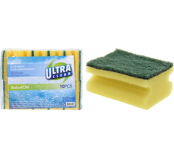 SCHUURSPONZEN SET VAN 10 STS