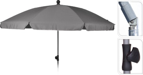 PARASOL DE JARDIN DE PLAGE 200CM GRIS