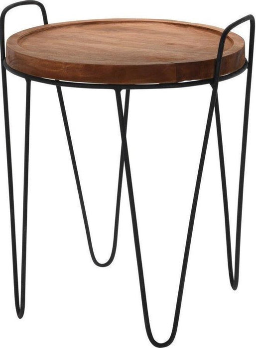 TABLE D'APPOINT RONDE EN TECK GRANDE