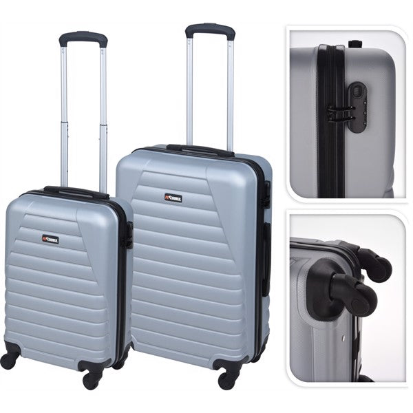 ENSEMBLE DE VALISE ABS 2PCS ARGENT