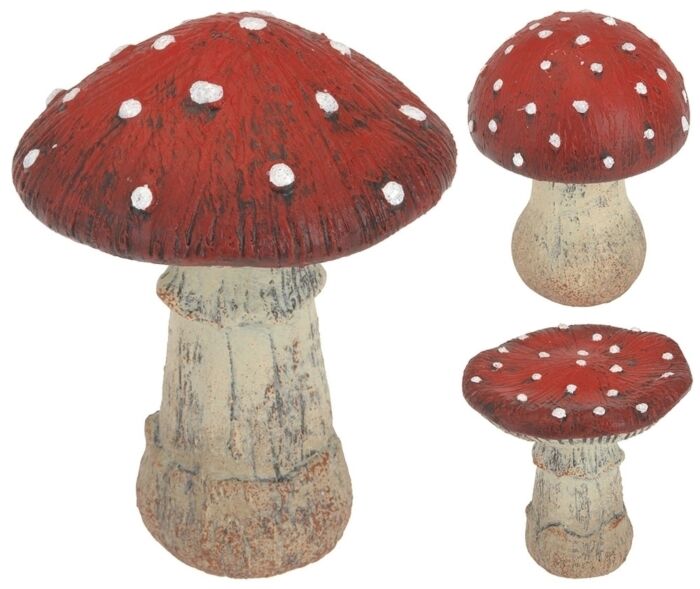 CHAMPIGNON ROUGE BLANC 13CM 3ASS