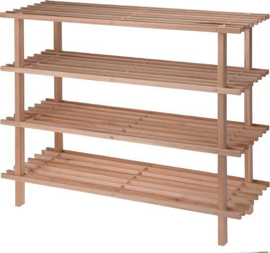 ETAGERE A CHAUSSURES 77X26X65CM BOIS 4 COUCHES