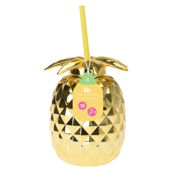 DRINKBEKER PE ANANAS GOUD MET