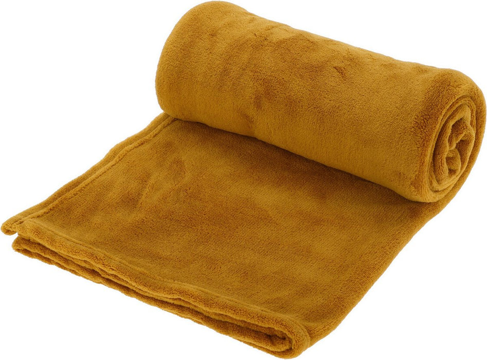 COUVERTURE POLAIRE 125X150CM OCRE