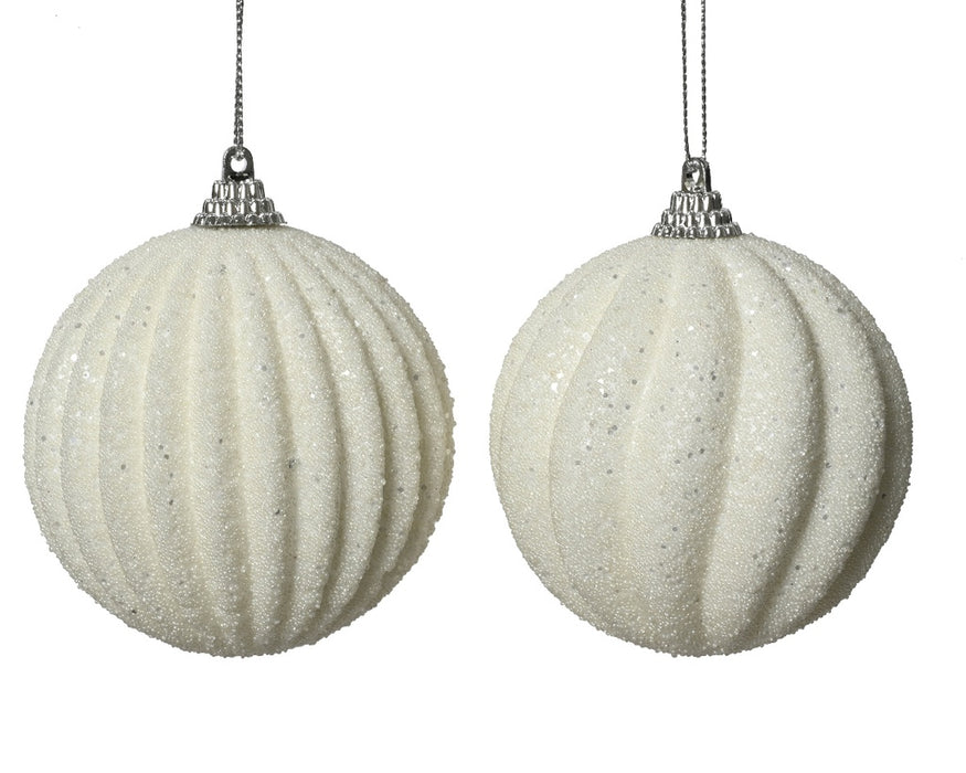 KERSTBAL OP DRAAD FOAM 2ASS 2 DIFFERENT SHAPES OF BAUBLE DECORATI