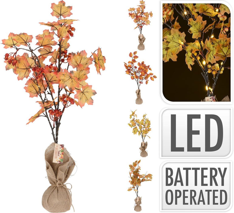 ARBRE FEUILLE D'AUTOMNE 20LED 70CM 4ASS