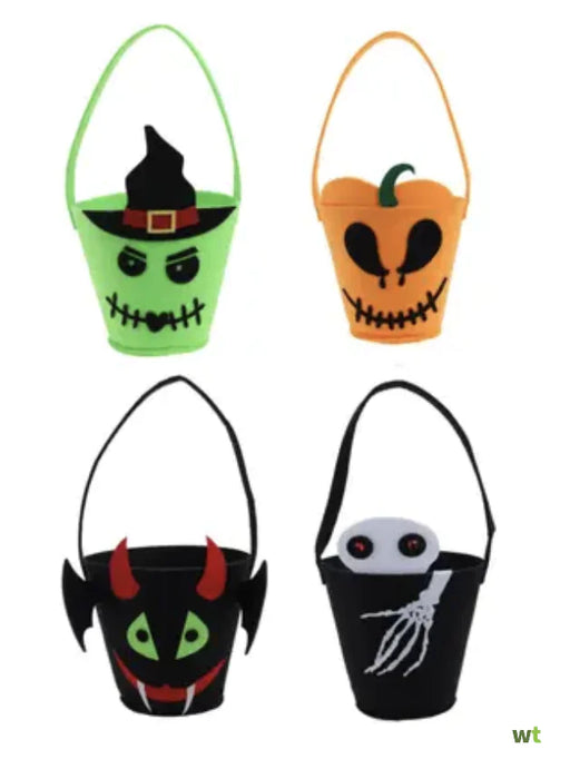 MANDJE VILT HALLOWEEN DESIGN 4ASS