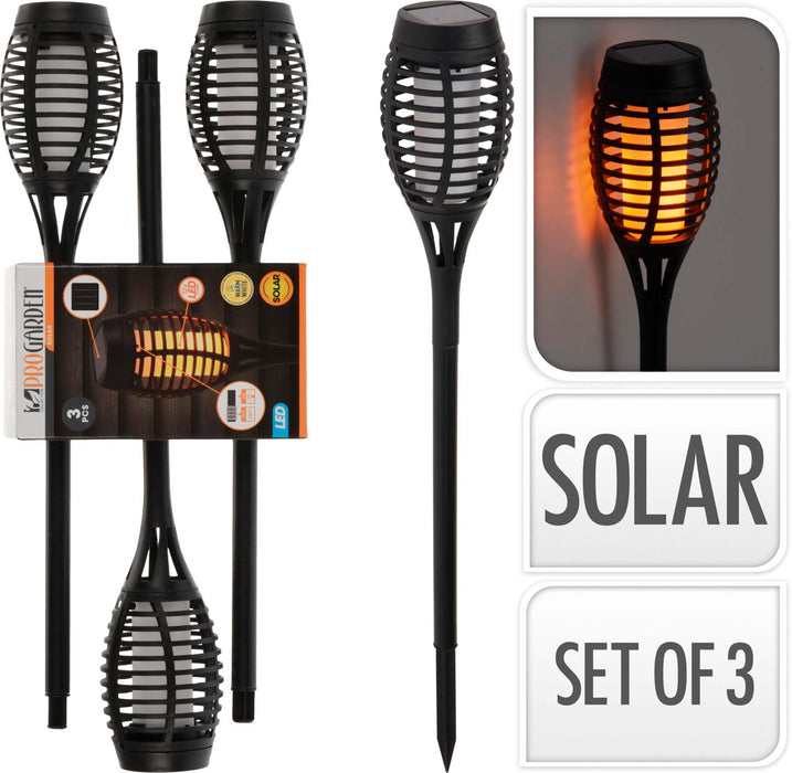 SOLAR FAKKEL ZWART FLAME LED H