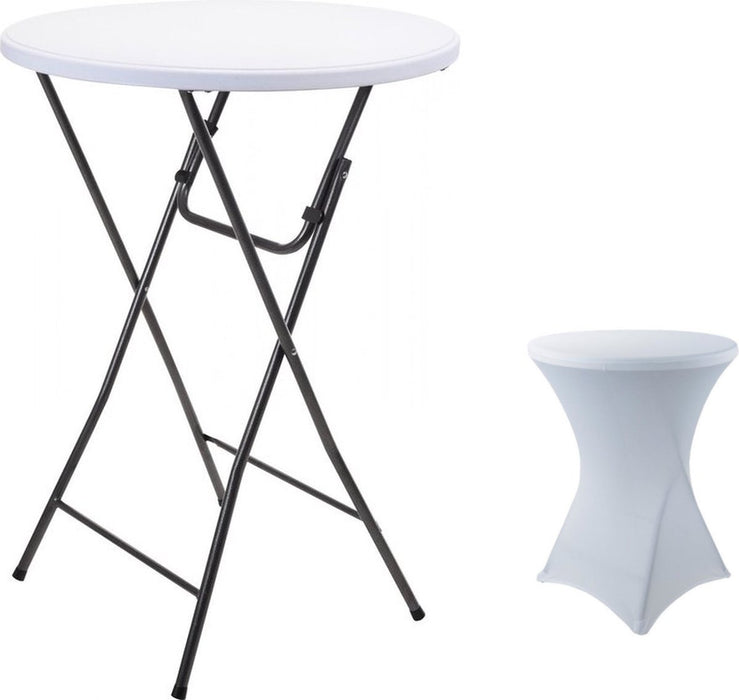 TABLE DEBOUT BLANCHE DIAM80 X H110CM