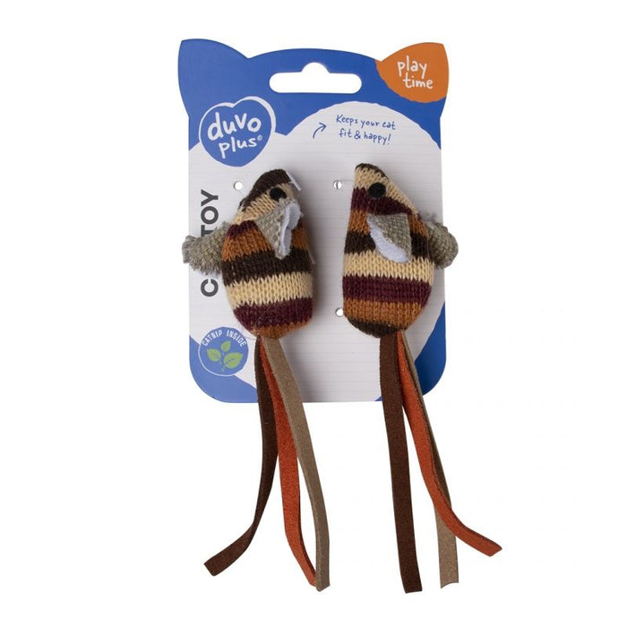 SOURIS TRICOT 13,5X4,5X2,5CM MARRON