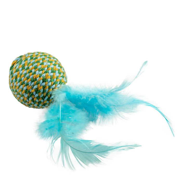 JOLLY BALL AVEC PLUMES 18X4.5X4.5CM BLEU