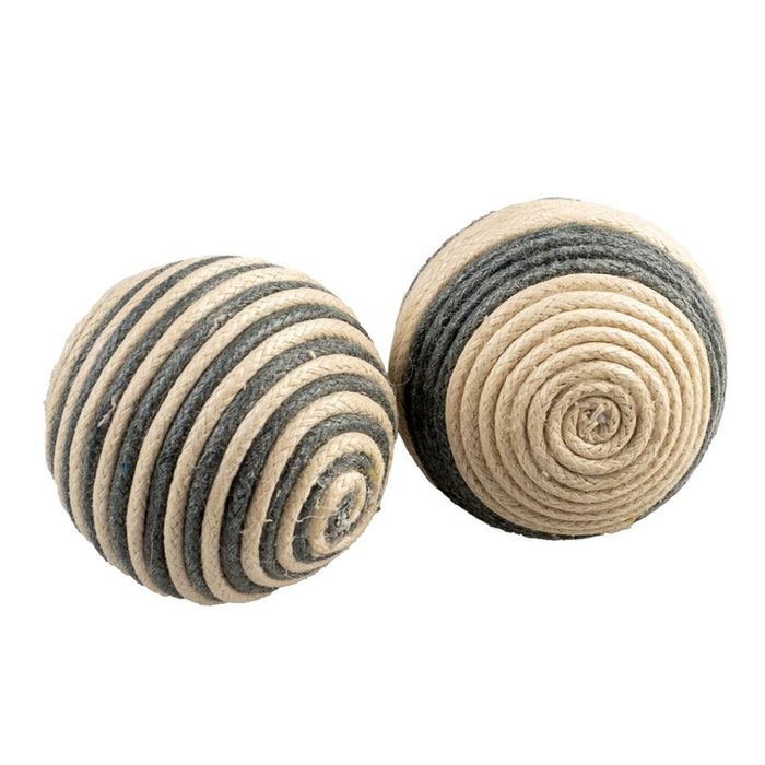 ROPE BALLEN 2PC - 4X4X4CM GRIJS