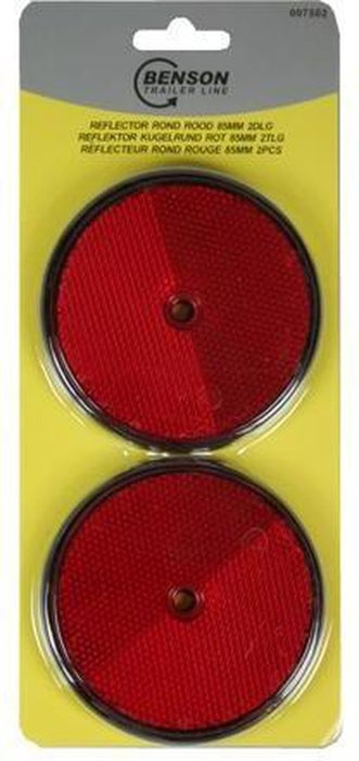 RÉFLECTEUR ROND ROUGE 85MM 2PCS