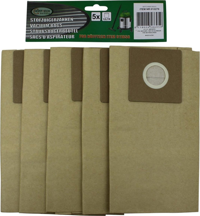 STOFZUIGER ZAKKEN 12 LTR 5 DLG VOOR ITEMNR 011858