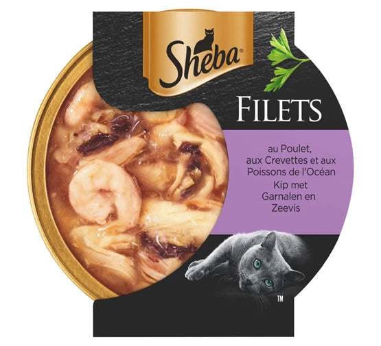 PLATEAU SHEBA 60G - VRAI FILET DE CREVETTES