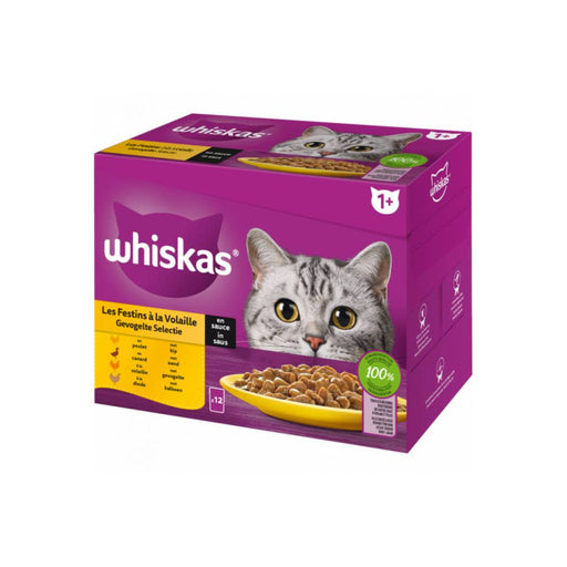 WHISKAS 12*85G POUCH POULTRY ADULT