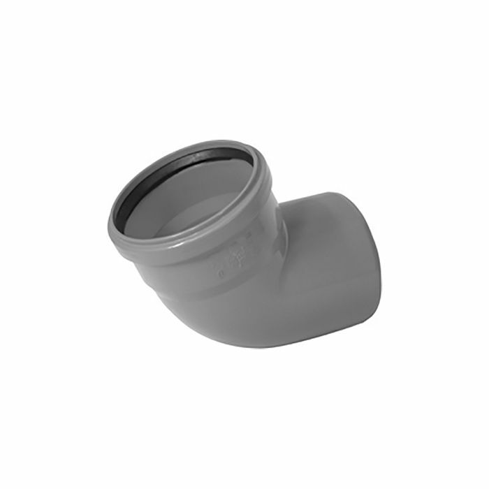 COUDE 67°30 MS 125MM JOINT FIXE GRIS