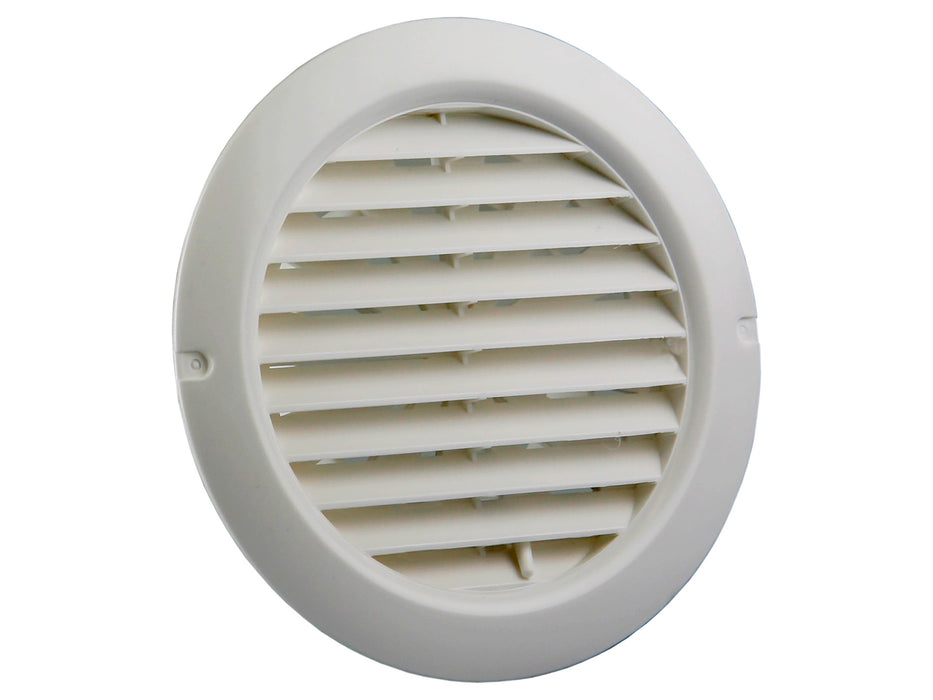 GRILLE RONDE AJUSTABLE INC. 735 PVC RAL 9010 Ø 100-150