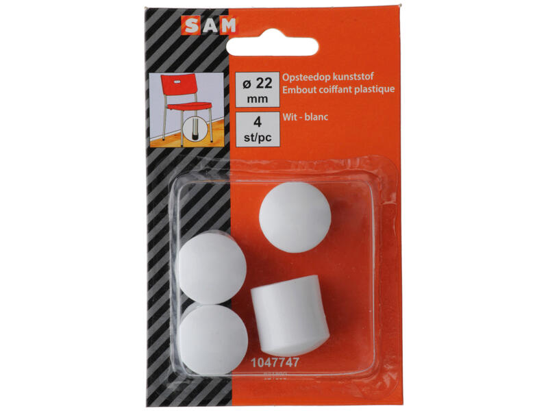 4PCS CAPUCHON DE TUYAU MODÈLE DE FIXATION ARTIFICIEL BLANC 22MM