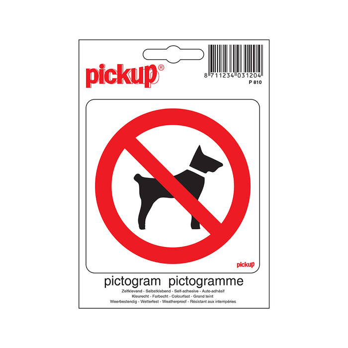 PU STICKER VERBODEN VOOR HONDEN 100X100 MM