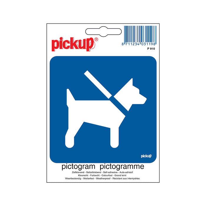 AUTOCOLLANT PU CHIENS EN LAISSE 100X100 MM