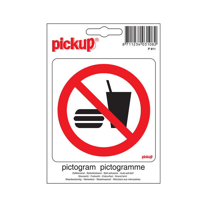 PU STICKER VERBODEN VOOR CONSUMPTIES 100X100 MM