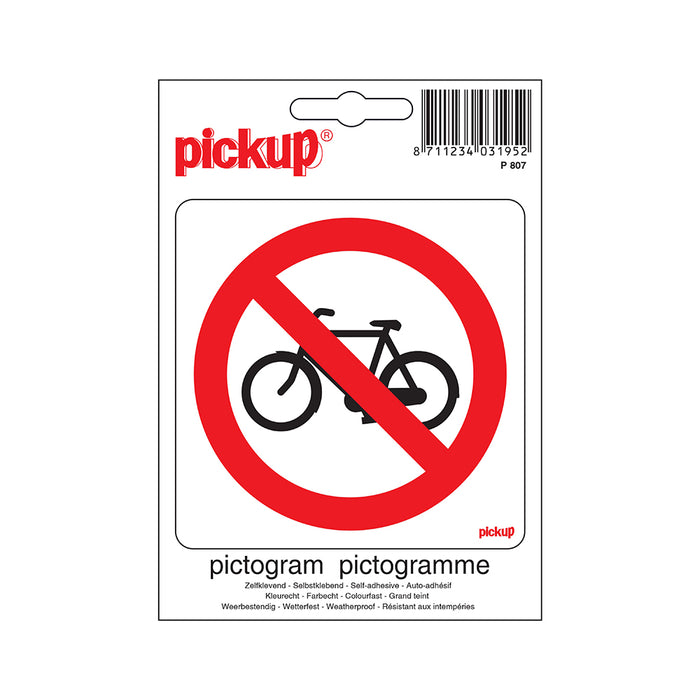 AUTOCOLLANT PU INTERDIT AUX CYCLES 100X100 MM