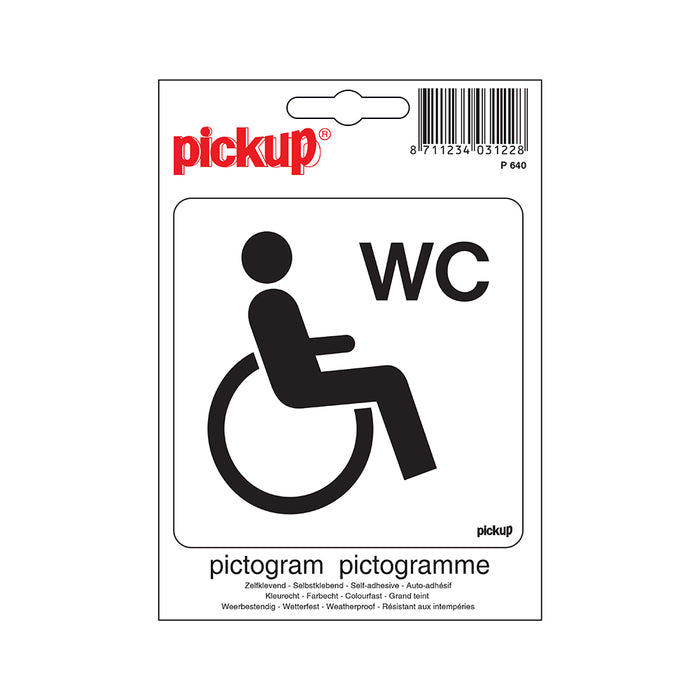 AUTOCOLLANT PU TOILETTE HANDICAPÉE 100X100 MM