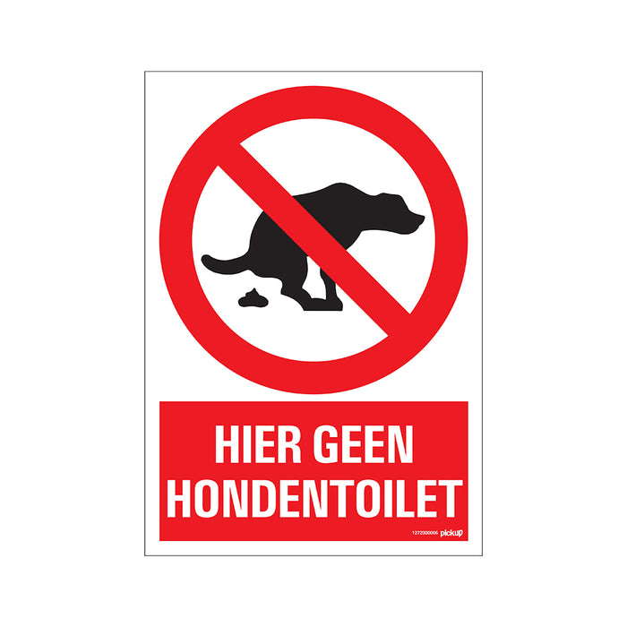 PU BORD HIER GEEN HONDENTOILET 230X330 MM