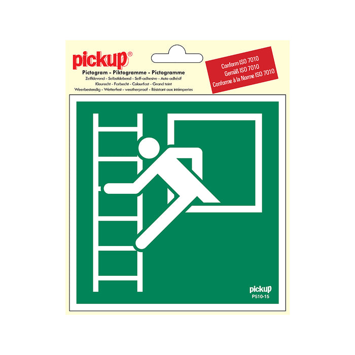 AUTOCOLLANT PU ESCAPE ROAD AVEC ÉCHELLE D'URGENCE 150X150 MM