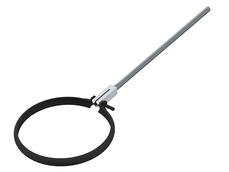 MUURBEUGEL 125 EMAIL ZWART MAT MET TIGE 25CM