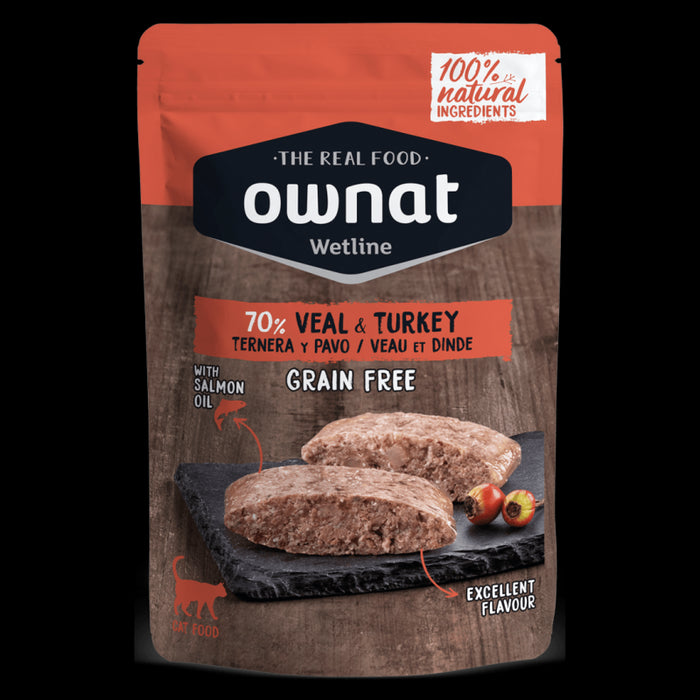 OWNAT WETLINE VEAU &amp; DINDE CHAT 85G